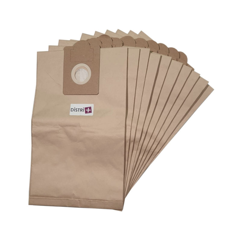 Sac aspirateur compatible avec Ghibli AS7, AS10, D10, M7 - Floorpul : EOLE, PL12, PL15, PL25, PL25, SC604. etc. - pochette de 10 sacs papier