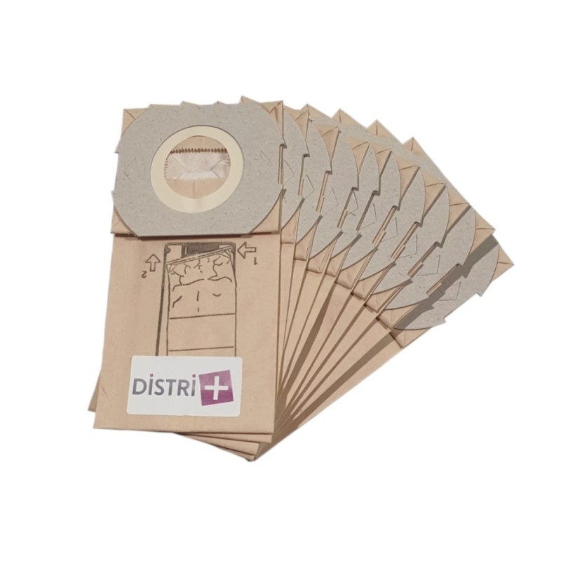Sac aspirateur compatible avec AKA/EIO Confort 600 - DICAFF Confort, HSS009 - FIRSTLINE 4107-9, N8... - La pochette de 10 sacs papier