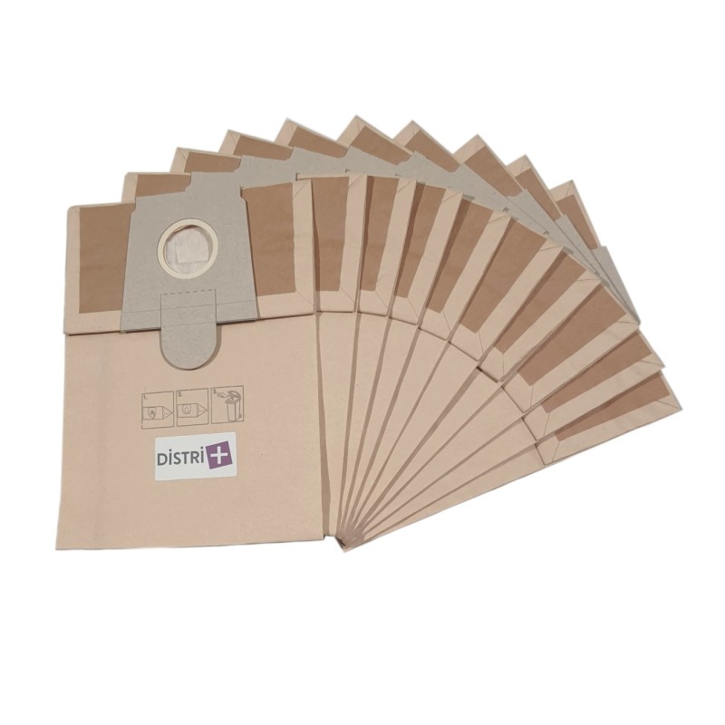 Sac aspirateur compatible avec BOSCH Alpha23, B59, BSS31 - DILEM ETA70 - KARCHER VC6 - SIEMENS VS91... - - La pochette de 10 sacs papier