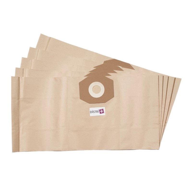 Sac aspirateur compatible avec BLUEWIND BWD20 - GISOWATT LAVAMATIC - VETRELLA 4040, 4152, 4195, TRITON - La pochette de 5 sacs papier