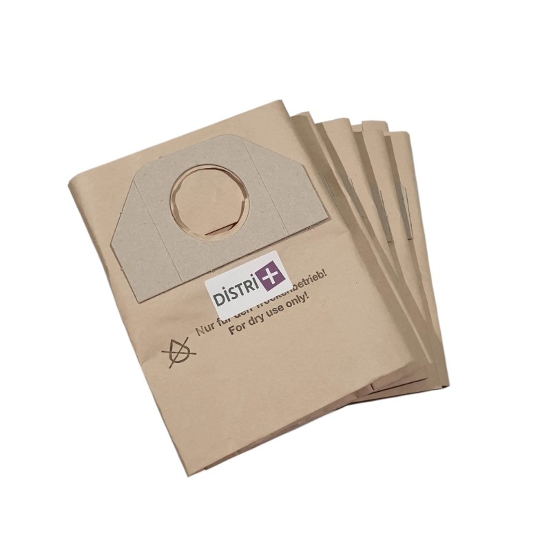 Sac aspirateur compatible avec Moulinex - Karcher MV3, WD3, WD3000 à WD3329 - Hoover H39, H45 / ELECTROLUX E26. - La pochette de 5 sacs papier
