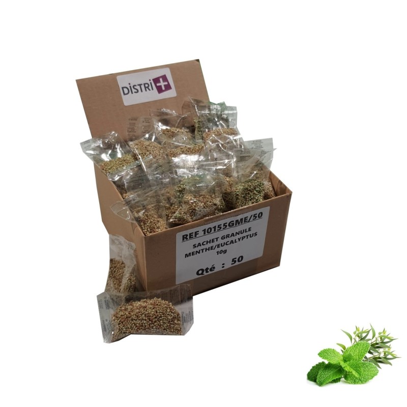 Granulés parfumés Menthe/Eucalyptus pour aspirateurs - Carton de 50 sachets de 10g