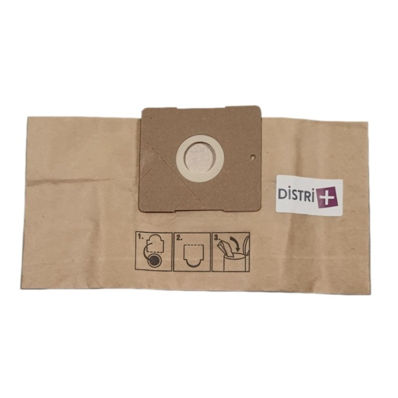 Sac aspirateur compatible avec AFK BS1500, BS2000 - BESTRON DVC1800 E, DVC2020 - DE SINA : VC9902E... - La pochette de 10 sacs papier