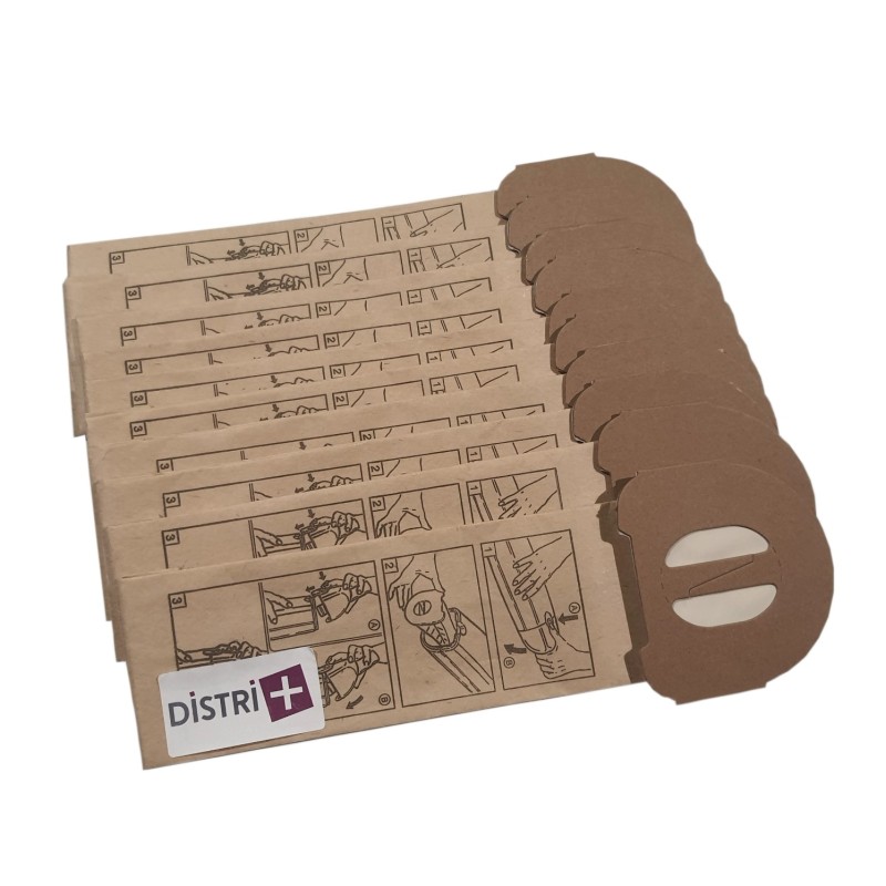 Sac aspirateur compatible avec MOULINEX LUCILLA  700 et 900 - ELECTRODELTA EVA - La pochette de 10 sacs papier
