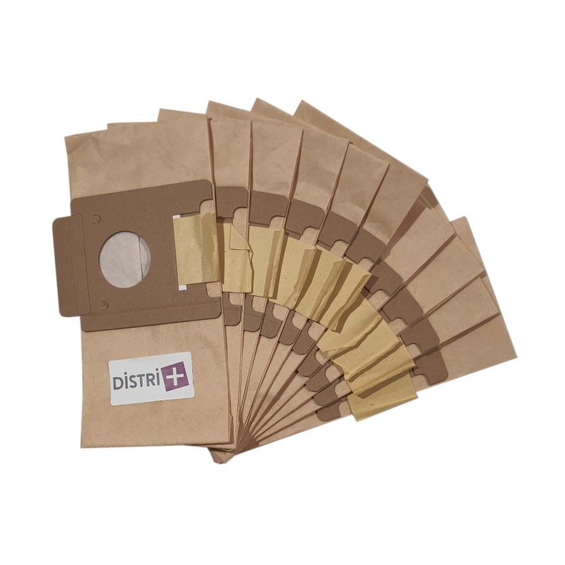 Sac aspirateur compatible avec Moulinex Powerpack, BQ1, BQ2, BQ3, Effimax, DJ1, DJ5 - pochette de 10 sacs papier