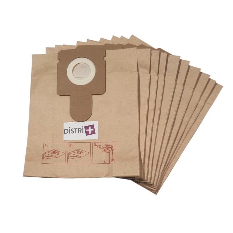 Sac aspirateur compatible avec CURTISS ATB14, OPTIMA, PRIMO, SOLO - KNEISSEL RONDO, UC2, UC3, VT15... - La pochette de 10 sacs papier