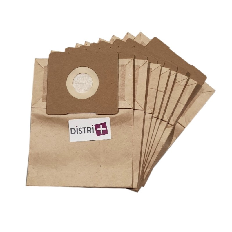 Sac aspirateur compatible avec EUREKA / MONDILEC / M TEC / LA REDOUTE / HELKINA 10166001, DH207, TB, VC103852 -Pochette de 10 sacs papier