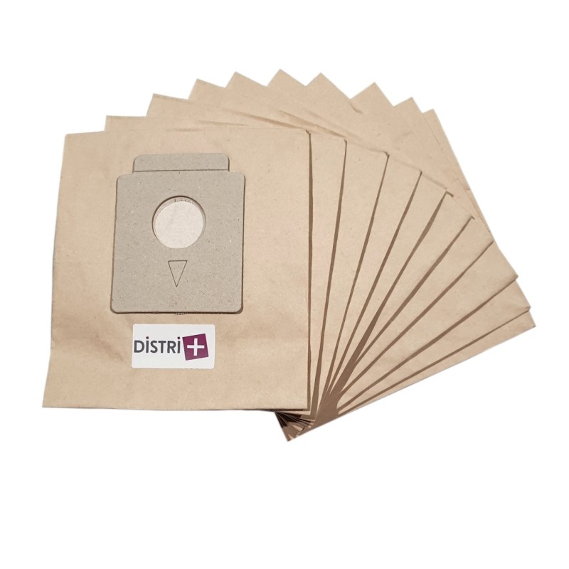 Sac aspirateur compatible avec DILEM / ETA / ELCOTEC / FUNIX TIRO, WINDY, 416, 417, 1416, 1417, 1517, 7417 - Pochette de 10 sacs papier