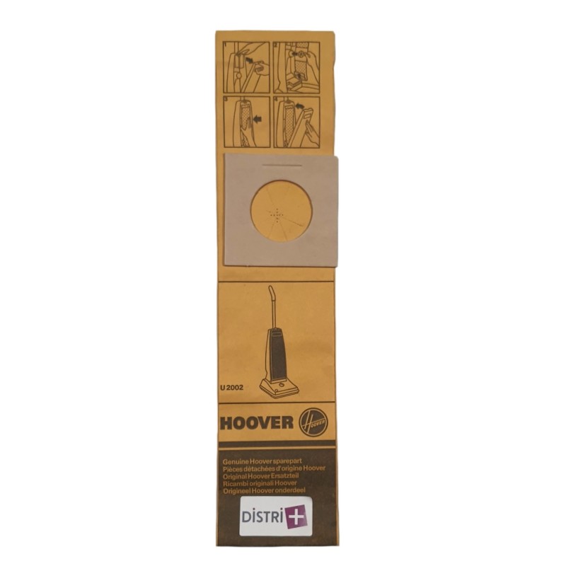 Sac aspirateur compatible avec HOOVER H11, H12, U2002, U2004, U2068, U2070, ASPIROBATTEUR - La pochette de 5 sacs papier