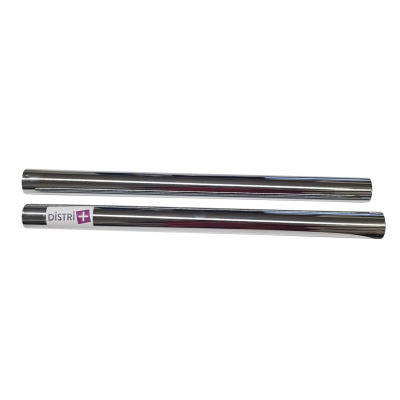Lot de 2 tubes métal en acier chromé pour aspirateur - Diamètre : 36mm - Longueur 2x50cm