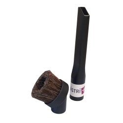 Lot de 1 suceur long plat + 1 brosse ronde en crin de cheval pour aspirateur allant sur des tubes de diamètre 32mm