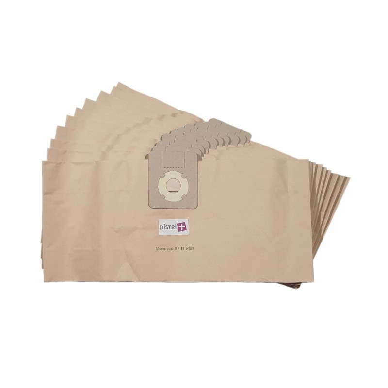 Sac aspirateur compatible avec Wetrok 42620, Monovac 9, Monova 9+, Monovac 11, Monovac 11+. etc. - pochette de 10 sacs papier