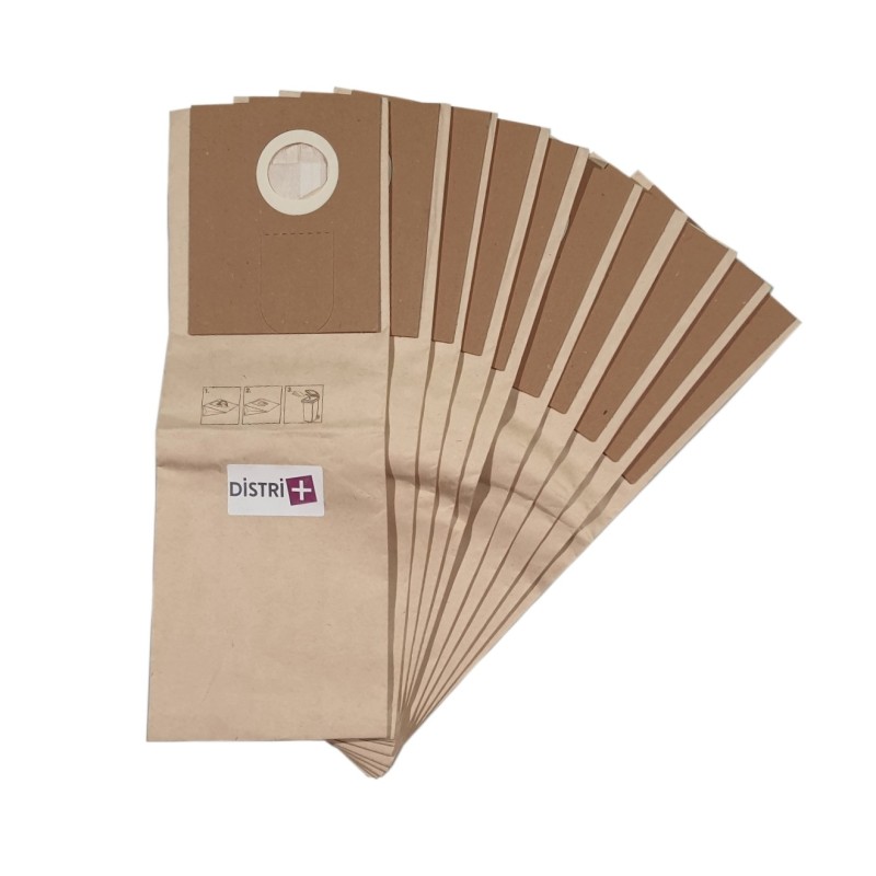 Sac aspirateur compatible avec Henkel Floordress Lorito, Floordress QFM35, Floordress QFM46, Floordress QTM36, Floordress QTP35. etc. - pochette de 10 sacs papier