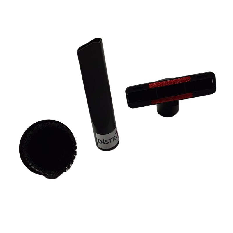 Lot de 1 suceur long plat + 1 brosse ronde + 1 suceur triangulaire pour aspirateur allant sur des tubes de diamètre 32mm