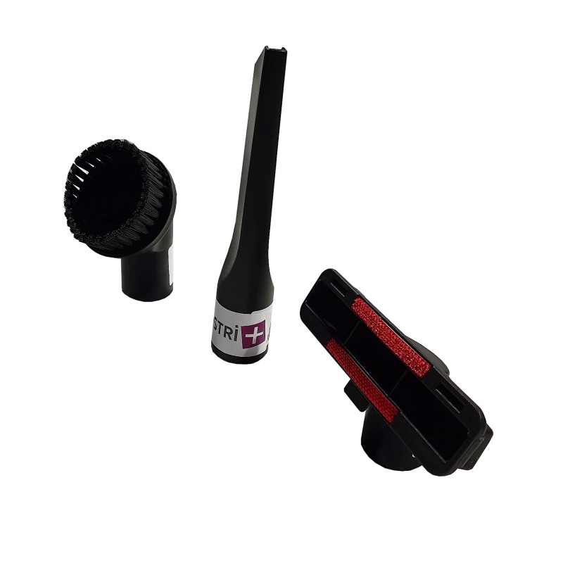 Lot de 1 suceur long plat + 1 brosse ronde + 1 suceur triangulaire pour aspirateur allant sur des tubes de diamètre 32mm