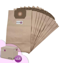 Sac aspirateur compatible avec Taski Vento 8, Bora, Baby Bora - Cleanfix S10, S12 - Colgate P9, P18... - Carton de 15 pochettes de 10 sacs sacs papier