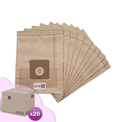 Sac aspirateur compatible avec Henkel S12, S132, S142, S152, S192 - Eurosteam : 2600, 2900, Twinvac - etc. - Carton de 20 pochettes de 10 sacs papier