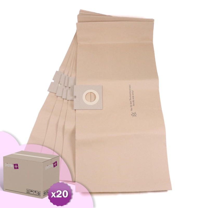 Sac aspirateur compatible avec Karcher : NT 27/1, NT 38/1, NT20/1 ME CLASSIC, 6.904-290.0, 69042900, etc. - Carton de 20 pochettes de 5 sacs papier