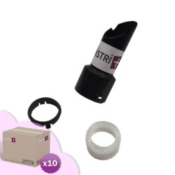 Embout de flexible côté tube à clipser diamètre 32mm avec Clip + Bague pour aspirateur Numatic, Tennant... - Carton de 10 embouts