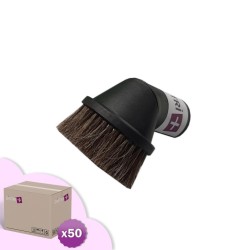 Brosse meuble ovale articulée en crin de cheval pour aspirateur allant sur des tubes de diamètre 32mm - Largeur 12cm - Carton de 50 brosses