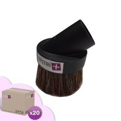 Brosse meuble ronde en crin de cheval pour aspirateur allant sur des tubes de diamètre 32mm - Largeur 6,5cm - Carton de 20 brosses