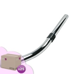 Coude métallique avec réglage d air pour aspirateur reliant un tube et un embout de flexible côté canne de diamètre 32mm - Carton de 25 coudes