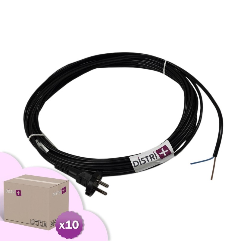 Câble d alimentation enrouleur 2x0.75 en 9m pour aspirateurs compatible avec Hoover 09595589 - Philip FC9060, FC9088, Jewel, Mobilo... - Alternative pour réf d origine Philip 432200607390 - Carton de 10 cables d alimentations