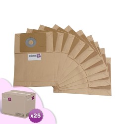 Sac aspirateur compatible avec Eurosteam dorsal 44168, 122AD, 127AD, 128AD, 129AD, 145AD - Taski Dorsalino, 8504190. etc. - Carton de 25 pochettes de 10 sacs papier