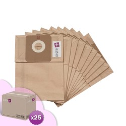 Sac aspirateur compatible avec Eurosteam dorsal 44168, 122AD, 127AD, 128AD, 129AD, 145AD - Taski Dorsalino, 8504190. etc. - Carton de 25 pochettes de 10 sacs papier