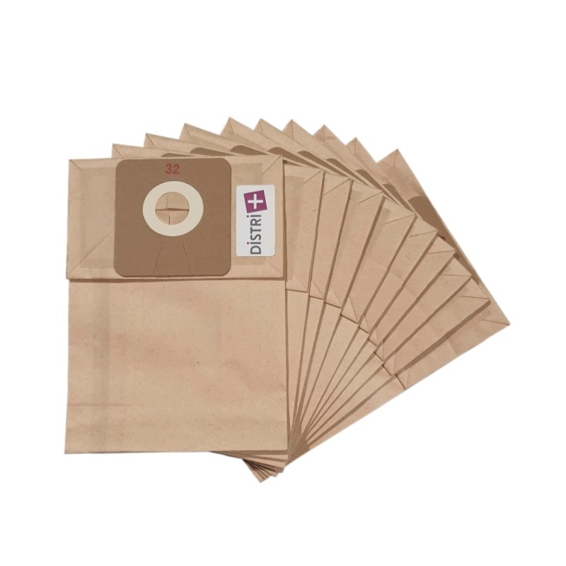 Sac aspirateur compatible avec Eurosteam dorsal 44168, 122AD, 127AD, 128AD, 129AD, 145AD - Taski Dorsalino, 8504190. etc. - Carton de 25 pochettes de 10 sacs papier
