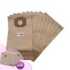 Sac aspirateur compatible avec Fiorentini Silent Baby - Wetrok Bantam 6, Bantam 9, Monovac 6, Duovac 6... - Carton de 15 pochettes de 10 sacs papier