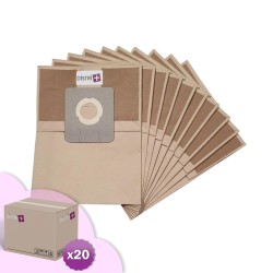 Sac aspirateur compatible avec Argos 966, 1404, 1183, 1415 - ICA Soteco : BOX, Base 101, G16P, GP1/16 ECO B, GP1/18 ECO B, Junior 103, SA148, Yes 202, Yes Box, Yes Pro. etc. - Carton de 20 pochettes de 10 sacs papier