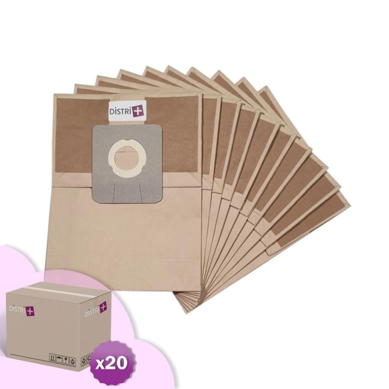 Sac aspirateur compatible avec Argos 966, 1404, 1183, 1415 - ICA Soteco : BOX, Base 101, G16P, GP1/16 ECO B, GP1/18 ECO B, Junior 103, SA148, Yes 202, Yes Box, Yes Pro. etc. - Carton de 20 pochettes de 10 sacs papier
