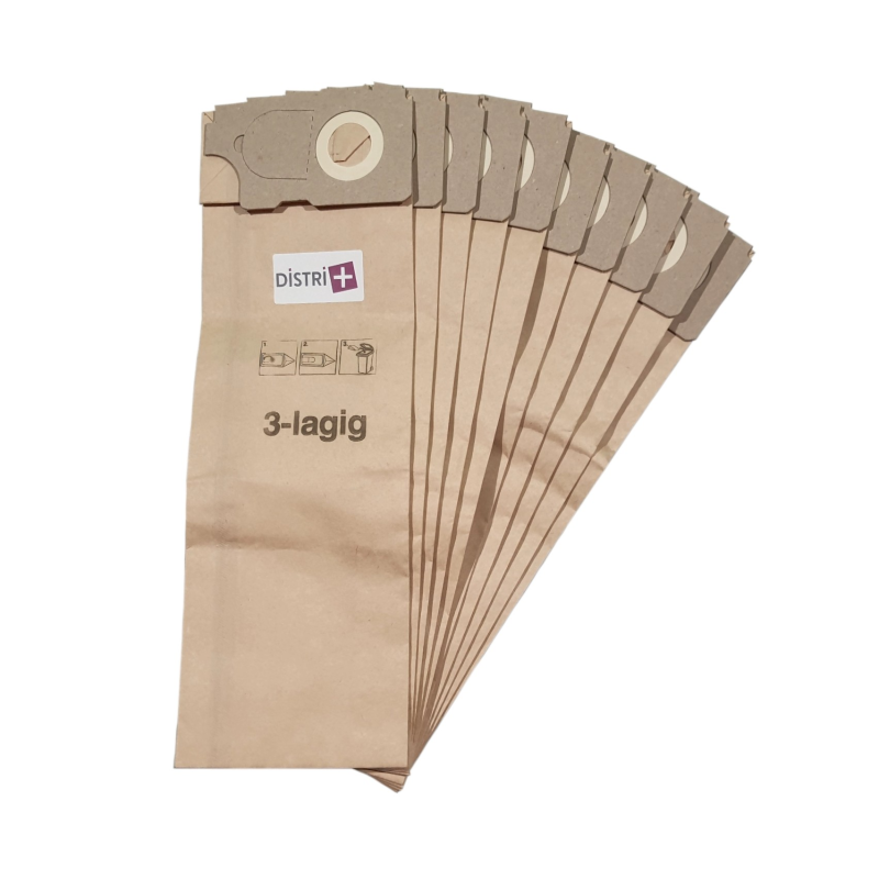 Sac aspirateur compatible avec Sebo 350, 360, 450, 460, BS36, BS46 - Karcher : CV36/2, CV46/2, TBS32, etc. - pochette de 10 sacs papier