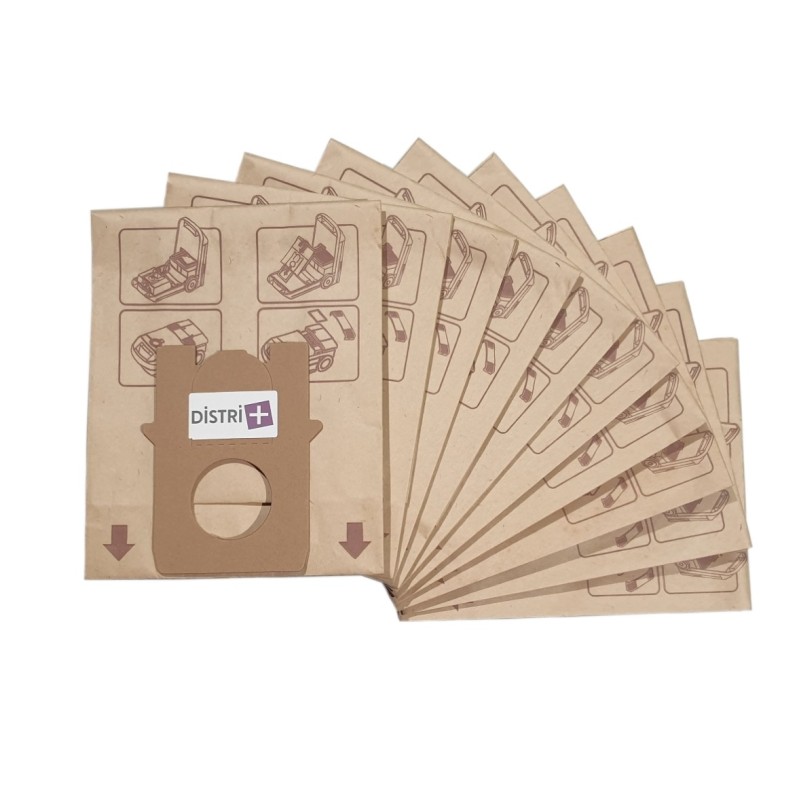 Sac aspirateur compatible avec BAUKNECHT TA, TE - BOREAL- EXPRESS- HOLLAND ELECTRO 5000, 6000 (Série)... - La pochette de 10 sacs papier