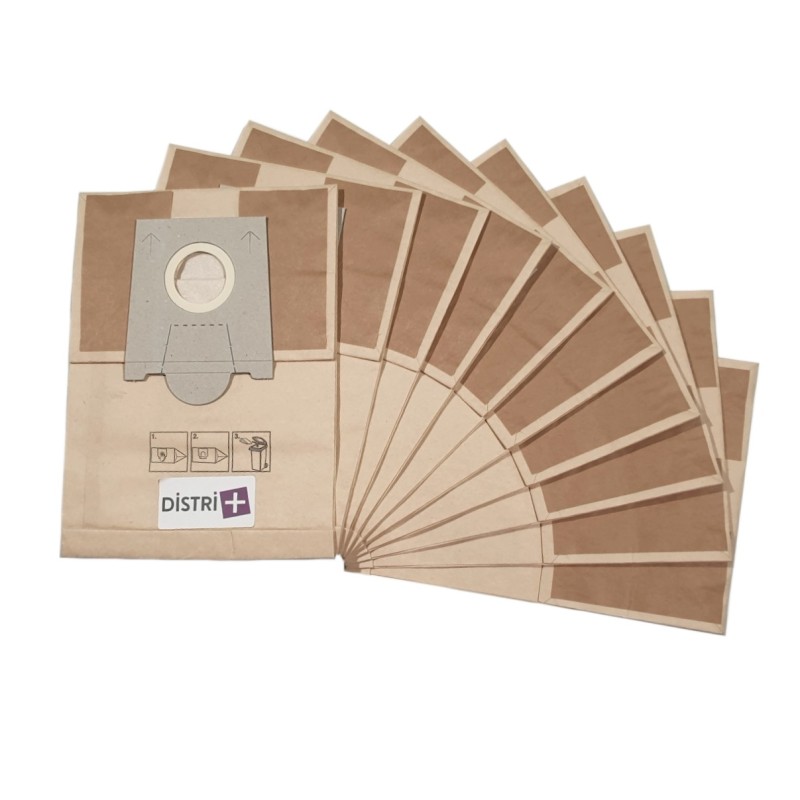 Sac aspirateur compatible avec Bosch/Siemens Type D, Type E, Type F, Type G, Type H - pochette de 10 sacs papier