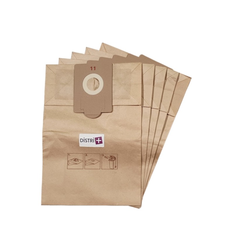 Sac aspirateur compatible avec FAKIR GS1600, GS1700, S10, S12 - PRODIM 913 - GHILBI - TODEMINS- WIRBEL... - La pochette de 5 sacs papier