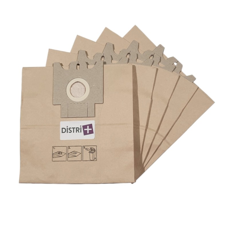 Sac aspirateur compatible avec MIELE FJM, S241i à S261i, Complete C3 - compatible avec HOOVER Arianne, Freemotion, H30... - La pochette de 5 sacs papier
