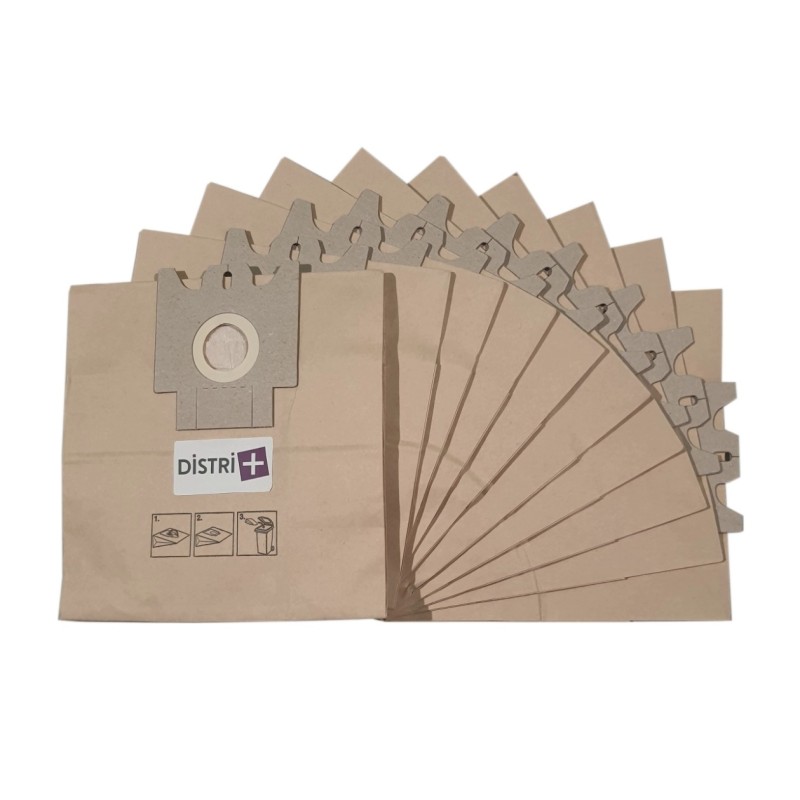 Sac aspirateur compatible avec Miele FJM, S246i, S261i, Série 300, Airclean, Bluemagic. - pochette de 10 sacs papier