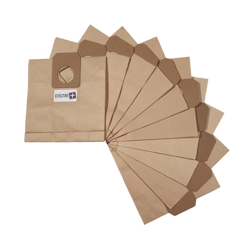 Sac aspirateur compatible avec FAM/MORS MT800, MT1054, MT1965, SUPER 1201, SUPER 1202, FM1000, FC1000,... - La pochette de 10 sacs papier