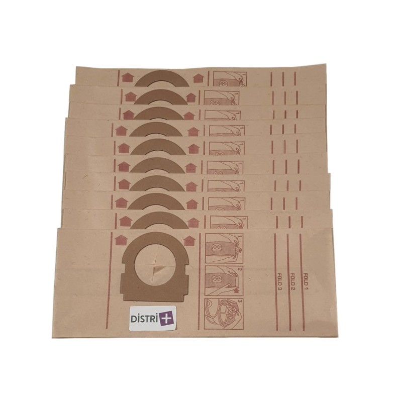 Sac aspirateur compatible avec HOOVER 0505, 2107, 2116, BOULE,...- AQUAVAC 862, 867- BOSCH SB5, SB5010- La pochette de 10 sacs papier