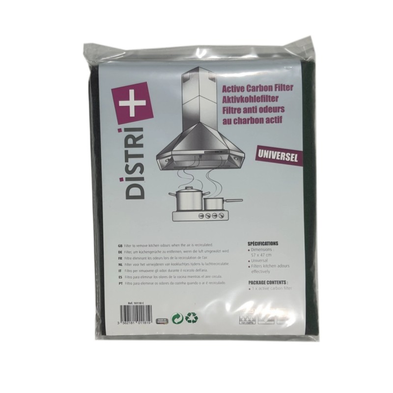 Filtre universel anti-odeurs au charbon actif pour hotte à découper à la taille - 57 x 47cm