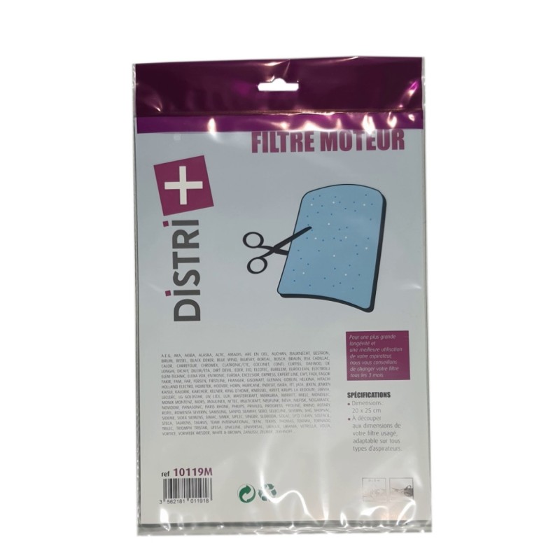 Filtre moteur universel pour aspirateur à découper - La planche de 250x200x4mm