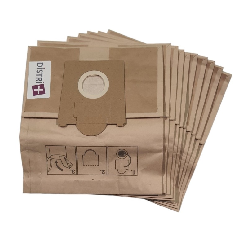 Sac aspirateur compatible avec BOSCH / SIEMENS TYP H, SUPER E, TYP G XL, HYGIENIC POWER, TECHNOPOWER - La pochette de 10 sacs papier