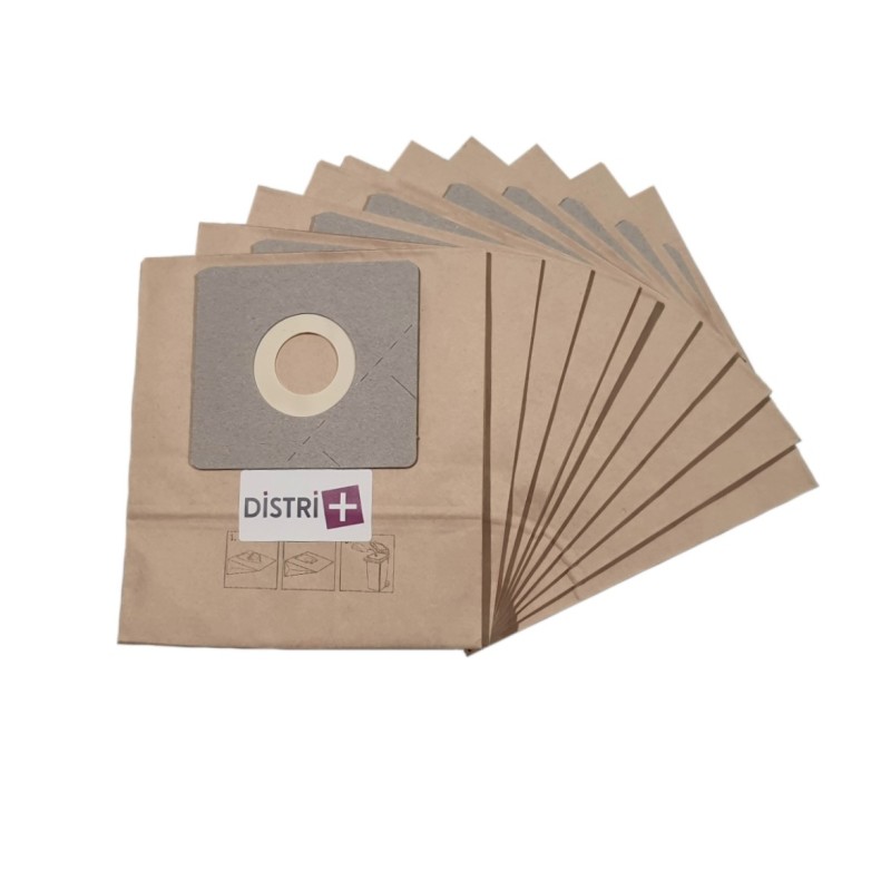 Sac aspirateur compatible avec FRANGER / JEKEN/JENKEN ZW1200-50, ZW140-40A - SEVERIN : BR7920, SB9020 - La pochette de 10 sacs papier