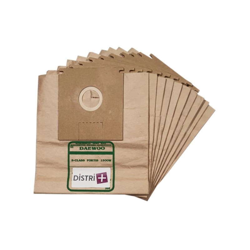 Sac aspirateur compatible avec DAEWOO FORTIS, RC6005, RC6006, RC7003, RC7004, RC7005, RC7009, S-CLASS... La pochette de 10 sacs papier
