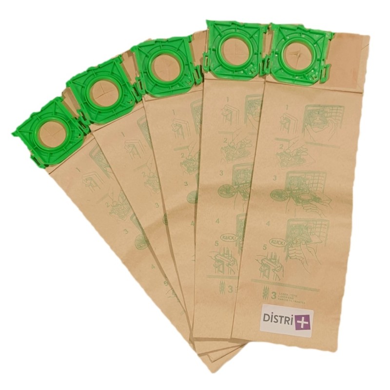 Sac aspirateur compatible avec ARGOS TS31 - SEBO X1, X2, X3, X4, X5, XP1, XP2, XP3, 370, 470, C1, C2, C3.. - La pochette de 5 sacs papier