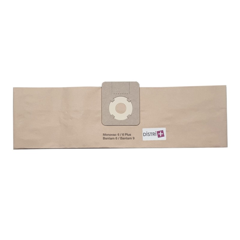 Sac aspirateur compatible avec Sorma 510, Sorma 520 - Wetrok Monovac 6, Monovac 9, Bantam 6, Bantam 9, Duovac 6, Duovac 9... - pochette de 10 sacs papier