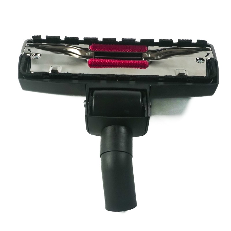 Brosse combinée avec une grande roulette et une bande caoutchouc pare-choc pour aspirateurs allant sur des tubes de diamètre 32mm - Largeur : 28cm