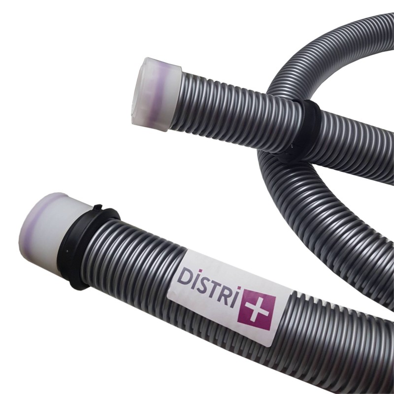 Flexible nu conique diamètre 38/32mm intérieur pour aspirateur avec 2 bagues + 2 clips - Longueur : 2m